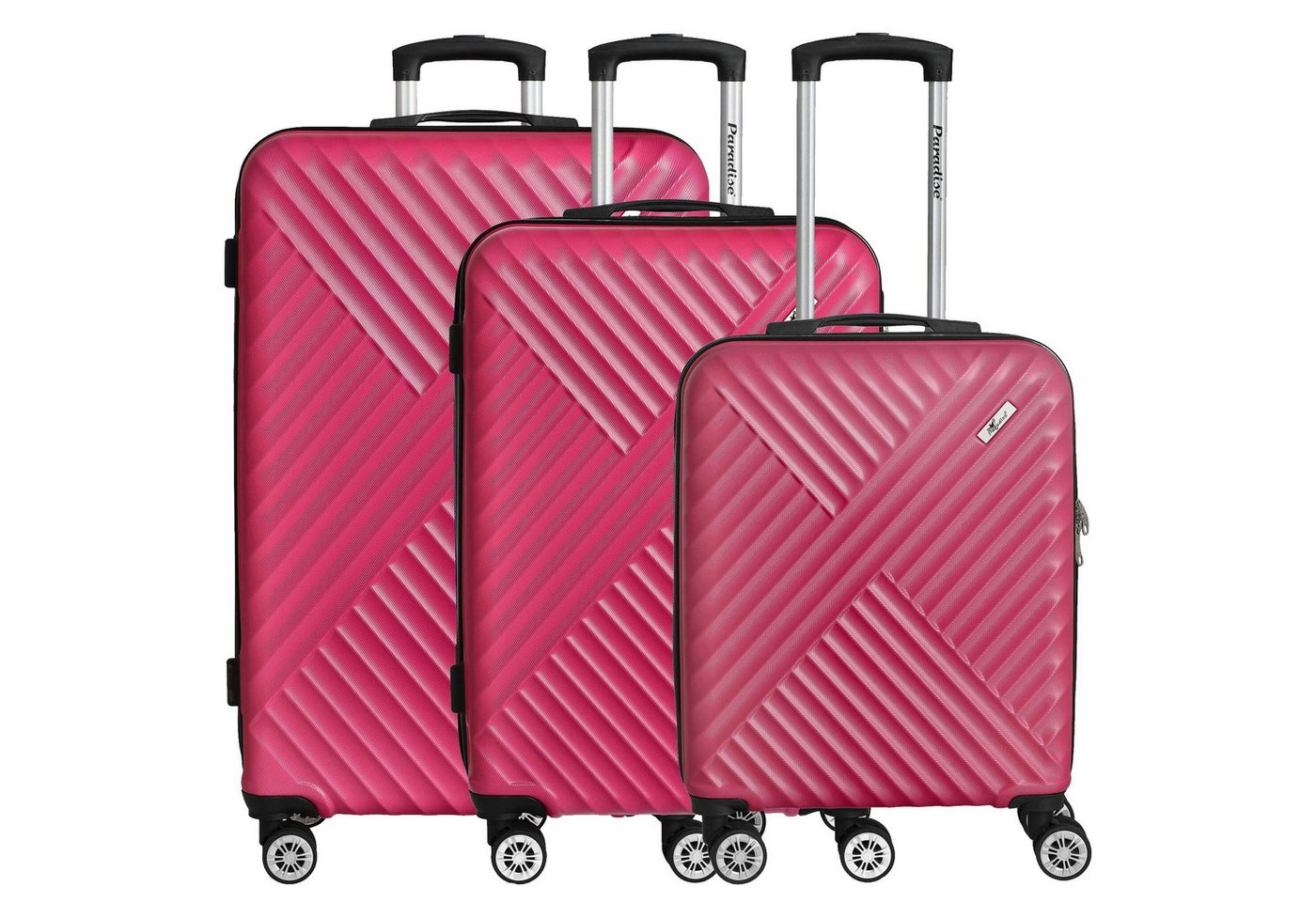 CHECK.IN® Kofferset Kingston - 4-Rollen-Trolley Set 3tlg. (pink), 4 Rollen Rollen von CHECK.IN®