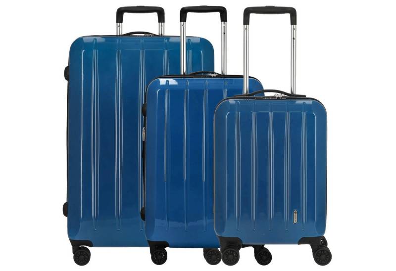 CHECK.IN® Kofferset London 2.0 Trolley-Set 3tlg. (blau), 4 Rollen Rollen von CHECK.IN®