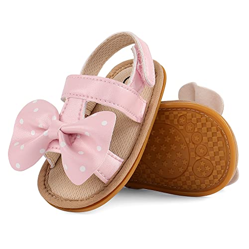 CHEERFUL MARIO Baby Mädchen Sandalen Lauflernschuhe für Baby Mädchen im Sommer Rosa 12-18 Monate von CHEERFUL MARIO