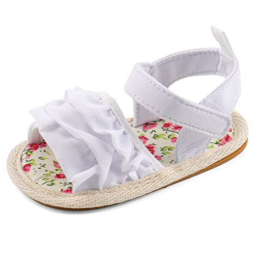 Cheerful Mario Baby Mädchen Sandalen Lauflernschuhe für Baby Mädchen im Sommer Weiß 2 3-6 Monate von Cheerful Mario