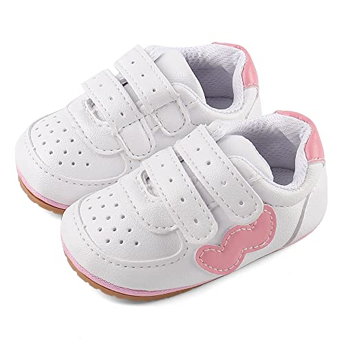 Cheerfu Mario Lauflernschuhe Baby Jungen Mädchen Baby Born Erste Schuhe Weiche Leder rutschfest Sohle W Rosa 12-18 Monate (13) von Cheerful Mario