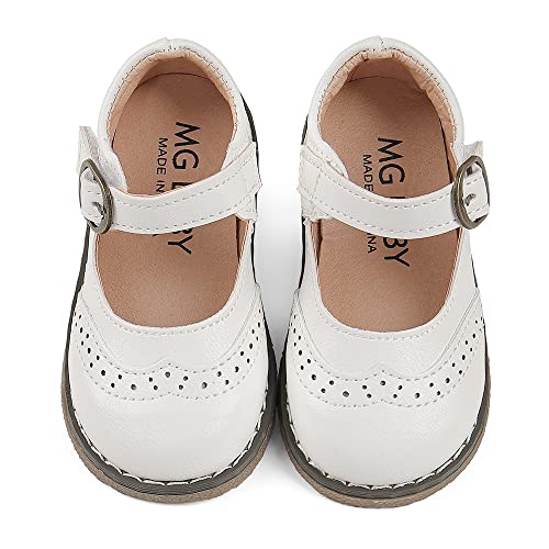 Cheerful Mario Ballerinas Mädchen Mary Jane Halbschuhe Für Mädchen Baby Kleinkind 1-6 Alter Gummisohle Weiß 23 EU von Cheerful Mario