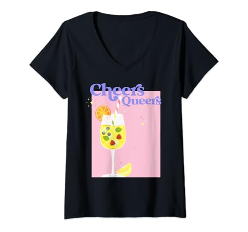 Damen CHEERS QUEERS X LGBTQIA+ LGBTQ Gay Pride Month Love T-Shirt mit V-Ausschnitt Damen CHEERS QUEERS X LGBTQIA+ LGBTQ Gay Pride Month Love T-Shirt mit V-Ausschnitt von CHEERS QUEERS X Queer Human Positive Pride Month