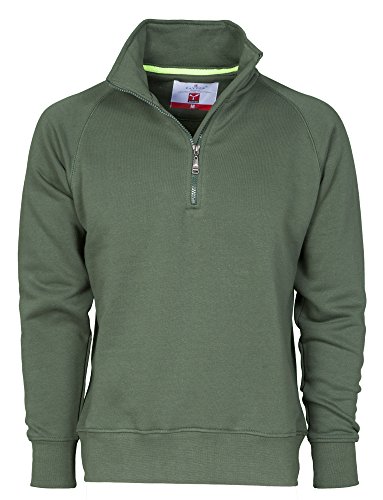 CHEMAGLIETTE! Arbeits-Sweatshirt aus Baumwolle mit halbem Reißverschluss in passender Farbe Payper Miami +, Oliv, Einheitsgröße von CHEMAGLIETTE!