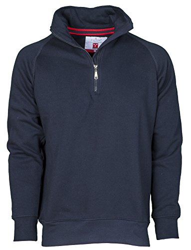 CHEMAGLIETTE! Arbeitssweatshirt aus Baumwolle mit halbem Reißverschluss in Payper Miami +, Marineblau, S von CHEMAGLIETTE!