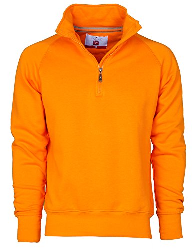 CHEMAGLIETTE! Miami + Sweatshirt aus Baumwolle mit halbem Reißverschluss in Payper, Orange, M von CHEMAGLIETTE!