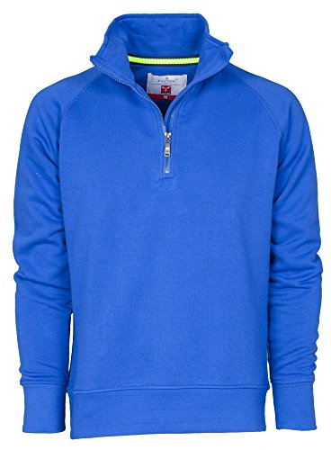 CHEMAGLIETTE! Arbeits-Sweatshirt aus Baumwolle mit halbem Reißverschluss in Payper Miami +, Royalblau, XL von CHEMAGLIETTE!