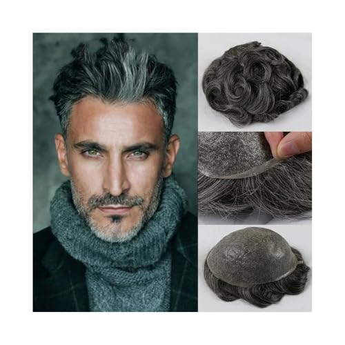 Perücken für Männer Männer Toupet Remy Menschenhaar Stücke V Schleife 0,08mm Haut PU Basis Prothese Männliche Perücke Haar Ersatz System for Männer Perücke(Medium Blonde,8x10) von CHENGAIJIAN