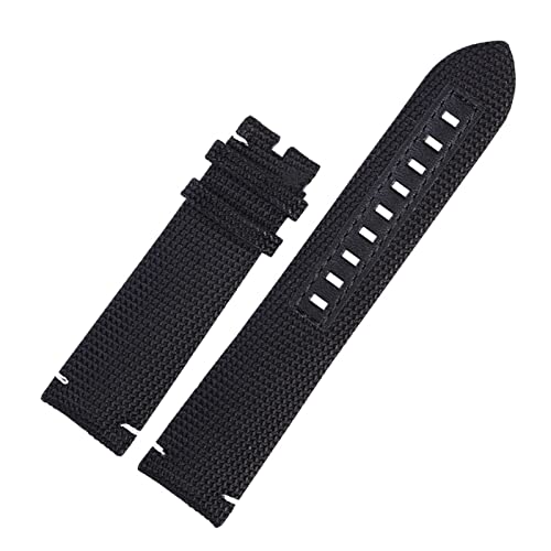 22mm Nylon Canvas Uhrengurt Sport wasserdichtes Leder Armband Bandgürtel für Mido Fit für Ozean Fit für Stern M042.430 Zubehör Uhrengurt (Farbe: Black01, Größe: 22 mm) von CHENGG