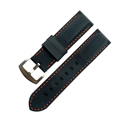 CHENGG 20-26 mm weiche Silikon-Uhr-Gurtgürtel wasserdichtes atmungsaktives Armband Fit für Sommer im Freien Sport schweißsichere Uhren-Accessoire-Uhrengurt (Farbe: Rot, Größe: 26 mm) von CHENGG