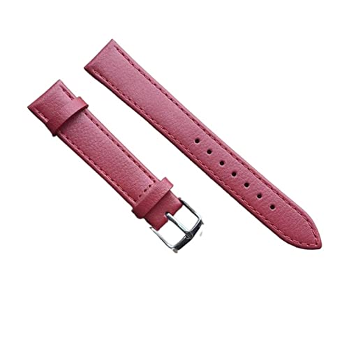 CHENGG Leder Uhrengurt 14mm 16 mm 18 mm 20 mm 22 mm weiß braun schwarzes weiches Leder -Uhr -Uhr -Accessoires mit Stift Schnalle Uhrengurt (Farbe: Rot, Größe: 22 mm) von CHENGG