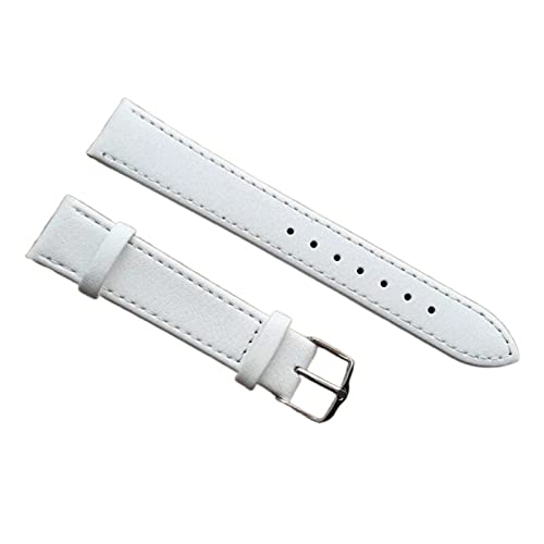 CHENGG Leder Uhrengurt 14mm 16 mm 18 mm 20 mm 22 mm weiß braun schwarzes weiches Leder -Uhr -Uhr -Accessoires mit Stift Schnalle Uhrengurt (Farbe: Rot, Größe: 22 mm) von CHENGG