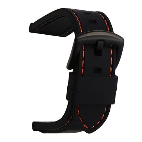 CHENGG WatchBand Silicon Gummi -Uhr -Gurtbänder wasserdicht 20mm 22 mm 24 mm 26mm Uhrengürtelgurt (Farbe: Orange Gold, Größe: 22 mm) von CHENGG