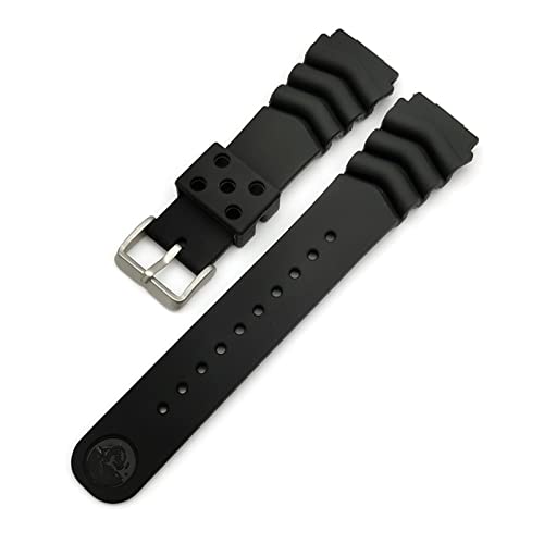 Generic Watchband Silicon Gummi -Uhr -Gurt für Seiko mit Logo 18mm 20mm 22mm Uhrengürtel wasserdichtes Sportgurt für Männer Uhrengurt (Farbe: Blau, Größe: 22 mm) von CHENGG