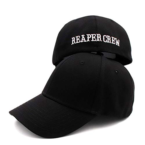 CHENGGI Cap SOA Schwarze Hüte Sons Anarchy for Reaper Crew Fitted Baseball Cap Damen Herren Buchstaben Bestickter Hut Hip Hop Hut Für Herren von CHENGGI