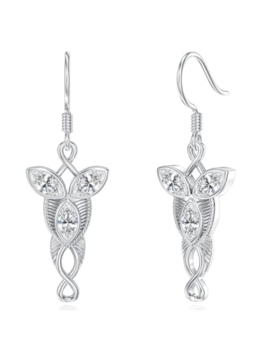 Arwens Abendstern Ohrringe 925 Silber Herr der Ringe Ohrringe Hängend Hobbit Schmuck Geschenke für Frauen Männer von CHENGHONG