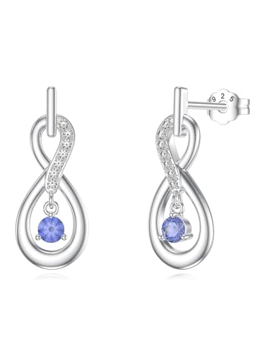 CHENGHONG Damen Ohrringe Silber 925 Ohrstecker Unendlichkeitszeichen Infinity Ohrringe Schmuck für Mutter Tochter Frauen von CHENGHONG