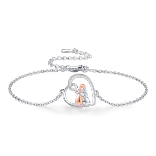 CHENGHONG Hund Labrador Armband 925 Silber Hund Herz Armbänder Labrador Damen Hunde Schmuck Labrador Geschenke für Frauen Mädchen… von CHENGHONG