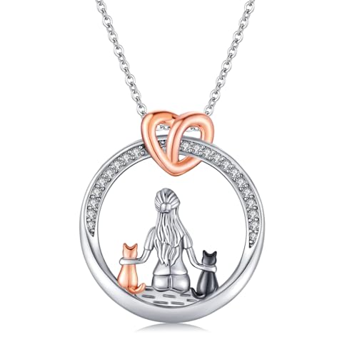 CHENGHONG Kette Katze Damen 925 Sterling Silber Katzen Anhänger Halskette Katze Schmuck Geschenke für Mädchen Frauen CHENGHONG Kette Katze Damen 925 Sterling Silber Katzen Anhänger Halskette Katze Schmuck Geschenke für Mädchen Frauen von CHENGHONG