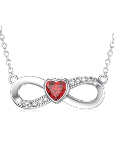 CHENGHONG Unendlichkeitszeichen Kette Silber 925 Unendlichkeit Anhänger Herz Halskette Schmuck Geschenke für Frauen Damen Mutter Tochter von CHENGHONG