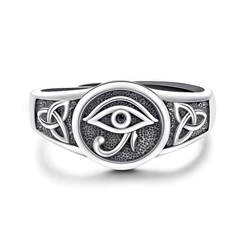 CHENGHONG Wikinger Ring Herren Silber 925 Verstellbare Auge des Horus Ringe Keltische Wikinger Schmuck Rune Amulett Schmuck Geburtstag Geschenke für Männer… von CHENGHONG