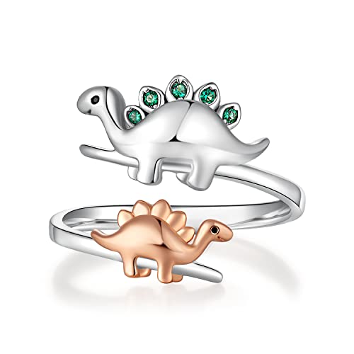 Dinosaurier Ring 925 Sterling Silber Verstellbarer Mutter Dinosaurier Ringe Schmuck Dinosaurier Geschenk für Mädchen Mutter... von CHENGHONG