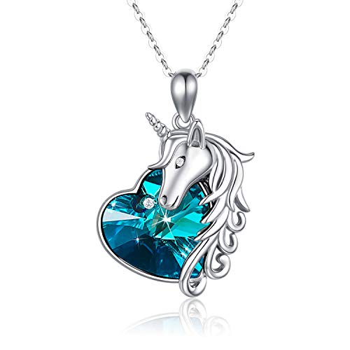 Einhorn Kette Damen 925 Silber Einhorn Halskette Anhänger Einhorn Schmuck Mädchen Geschenke für Frauen Töchter Kinder von CHENGHONG