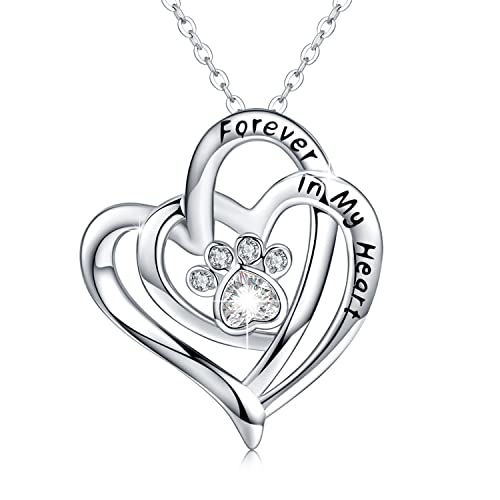 Hund Kralle Kette mit Hund 925 Sterling Silber Kette Hund Herz Katzen Halskette Anhänger Pet Schmuck Geschenke für Frauen Mädchen Kinder von CHENGHONG