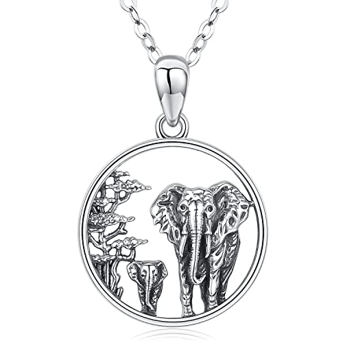 Kette Elefant Damen Halskette 925 Sterling Silber Lucky Tier Anhänger Halskette Elefant Schmuck Muttertags Geschenk für Mutter Frauen Mutter Geschenke von CHENGHONG