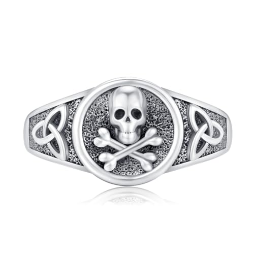 Totenkopf Ring Herren 925 Sterling Silber Verstellbare Totenkopf Ring Gothic Schmuck Totenkopf Geschenke für Männer Damen… von CHENGHONG