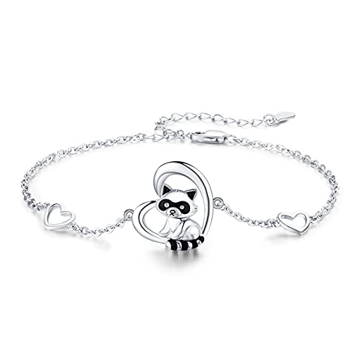 Waschbär Armband 925 Sterling Silber Armbänder Mädchen Waschbären Schmuck Geschenke für Tochter Damen… von CHENGHONG