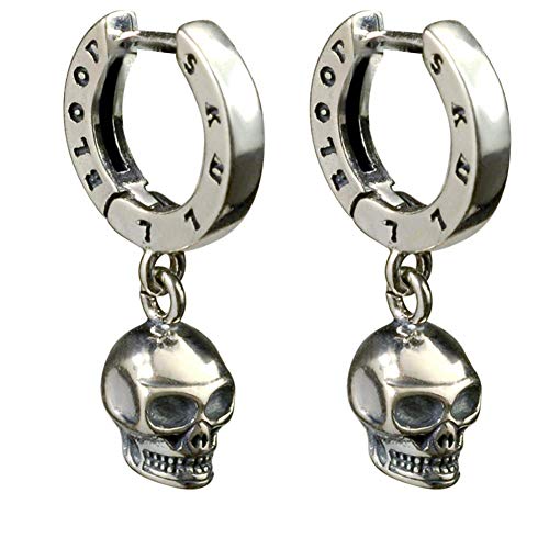 CHENGL 925 Sterling Silber Schädel Männer Und Frauen Ohrringe, Schmuck Geschenke Totenkopf Piercing Ohr Herren Ohrringe Schädel Ohrstecker von CHENGL