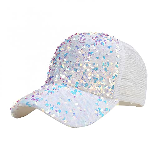 CHENGZI Baseballkappe für Damen Herren Baseball Cap mit Pailletten Modische Sonnenhut Outdoor Schirmmütze Basecap Athletic Baseball Cap Baumwolle Unisex Mesh Baseballcap von CHENGZI