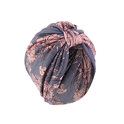 Baumwolle Chemo-Turbane Kopfbedeckung Beanie Mütze Kappe für Frauen Patienten Haarausfall Kappe aus Bambus Multifunktional Kopftuch Indische Turban-Hüte Headwear Head Wraps Kopfwickel Schlafmütze von CHENGZI