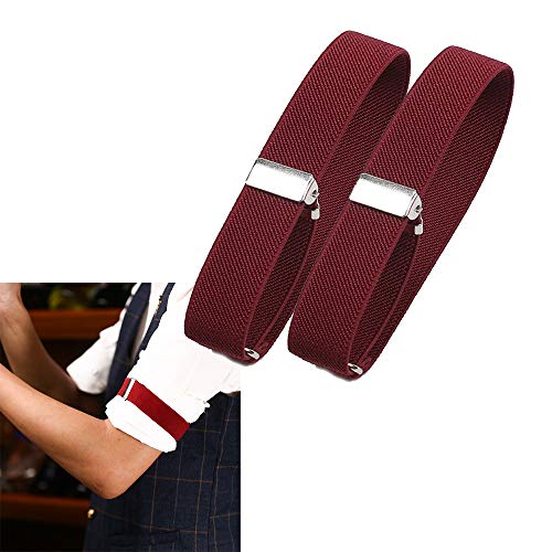 CHENGZI 1 Paar Herren Elastische Verstellbare Armbänder Arm Ärmel Hemd Strumpfband Ärmel Halter Breite 0,98 Zoll, rot, Einheitsgröße von CHENGZI