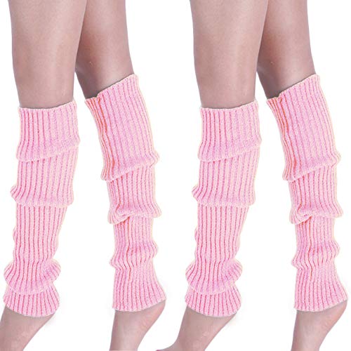 CHENGZI 2 Paar Damen Strick-Beinstulpen Winter Warm Lange Stiefel Socken für Partyzubehör, rose, One size von CHENGZI