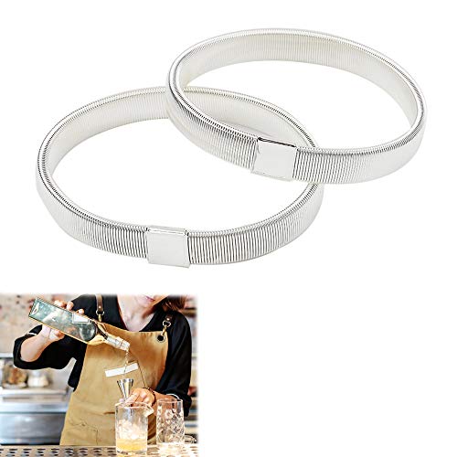 CHENGZI 1 Paar Anti-Rutsch Hemdärmel Metall Armbänder Stretch Elastische Armbänder Armband Ärmelhalter, silber, Einheitsgröße von CHENGZI