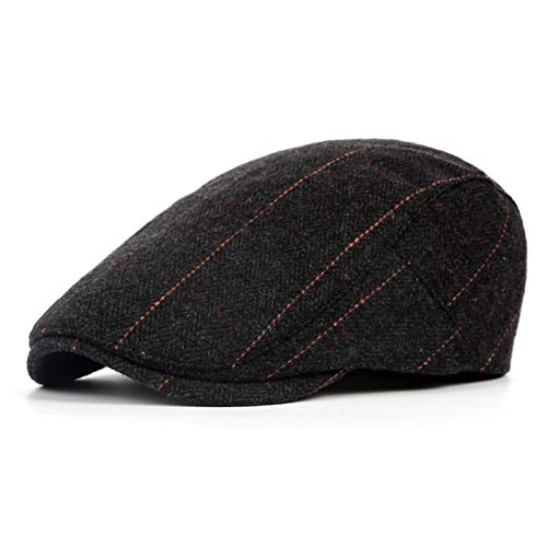 CHENGZI Herren Winter Flat Caps Hüte Schirmmütze Flat Cap Newsboy Hüte, Schwarz , One size von CHENGZI