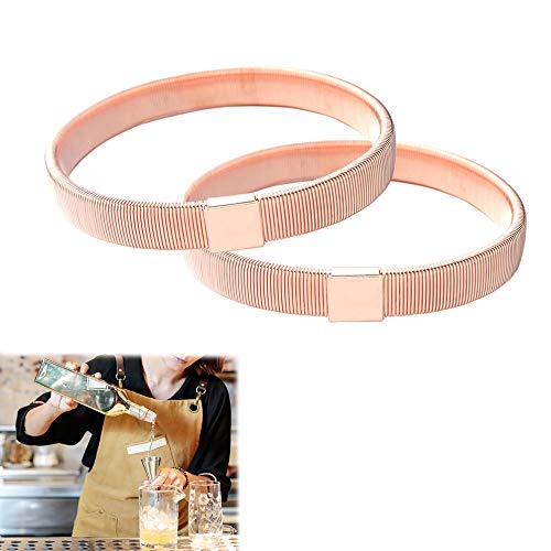 CHENGZI 1 Paar Anti-Rutsch Hemdärmel Metall Armbänder Stretch Elastische Armbänder Armband Ärmelhalter, Rosegold, Einheitsgröße von CHENGZI