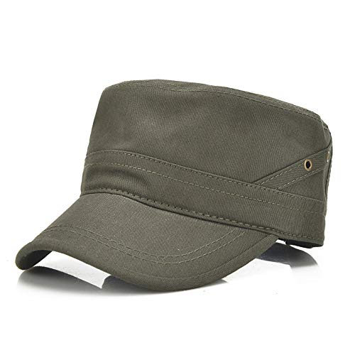 CHENGZI Unisex Army Hut Cadet Cap Twill Flat Top Cap Fashion Adjustable Baseball Hat, armee-grün, One size von CHENGZI