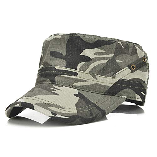 CHENGZI Unisex Army Hut Cadet Cap Twill Flat Top Cap Fashion Adjustable Baseball Hat, camouflage, One size von CHENGZI