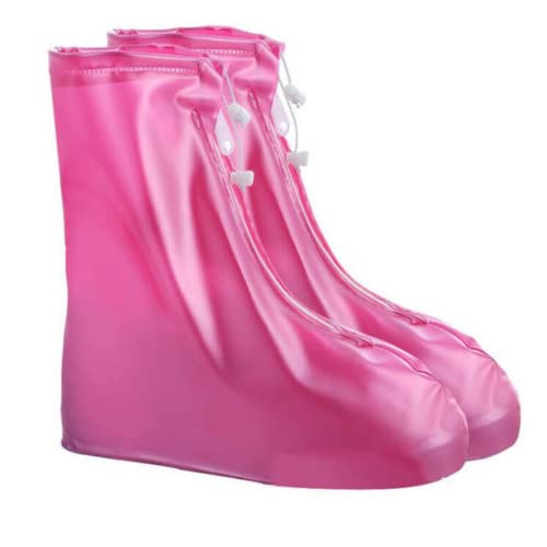 CHENGZI Wasserdichter Regenschutz für Schuhe, wasserdichte Schuhüberzüge für Damen und Herren, Outdoor-Sport, Radfahren, Fahrradschuhüberzüge, Mountainbike-Überschuhe, rose, Large von CHENGZI