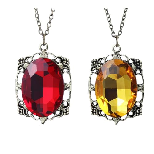 2 The Vampire Diary Halskette Spiel Figuren Cosplay Schmuck The Vampire Diary Kette - Silber Metall von CHENJIRA