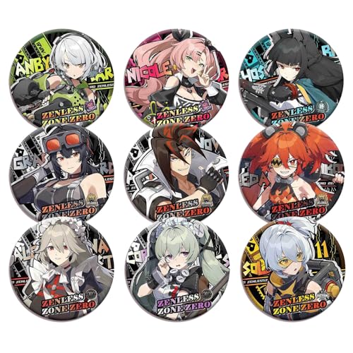 9 Stück Zenles Zero Zone Abzeichen Anime Figuren Tinplate Badge Pins Dekorationen 75MM von CHENJIRA