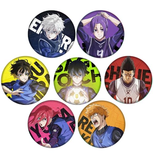 Bleu Locks Abzeichen 58MM Anime Figuren Tinplate Badge Pins Dekorationen - Mehrfarbig 7 Stück von CHENJIRA