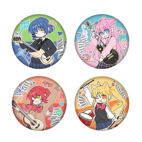 Bocchi Rock Charaktere Abzeichen Anime Figuren Tinplate Badge Pins Dekorationen - Mehrfarbig 58MM 4 Set von CHENJIRA