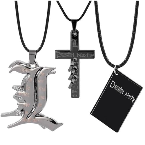 CHENJIRA 3 Dead Notes Halskette Anime Figuren Cosplay Schmuck Dead Notes Logo Metall Kette Farbdruck Anhänger CHENJIRA 3 Dead Notes Halskette Anime Figuren Cosplay Schmuck Dead Notes Logo Metall Kette Farbdruck Anhänger von CHENJIRA