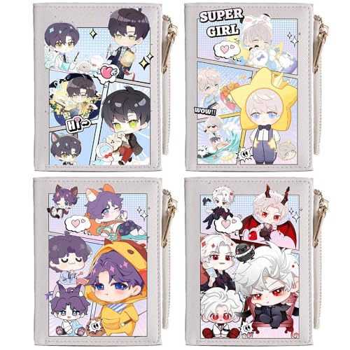 CHENJIRA 4 Set Love Deepspace Geldbörse Anime Love Deepspace Poster Mehrschichtige Geldbeutel Bunt Bedruckte Aufbewahrungstasche von CHENJIRA