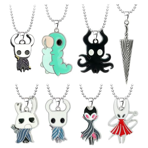CHENJIRA 8 Hollow Knights Silksongs Halskette Spiel Figuren Cosplay Schmuck Hollow Knights Silksongs Kette Farb Anhänger von CHENJIRA