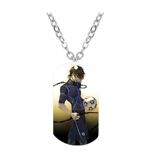 CHENJIRA Bleu Locks Figure Halskette Anime Figuren Cosplay Schmuck Metall Kette Bleu Locks Edelstahl Farbdruck Anhänger (D) von CHENJIRA